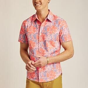 Bonobos Riviera Floral Print Athletic Fit Short Sleeve Shirt Size M